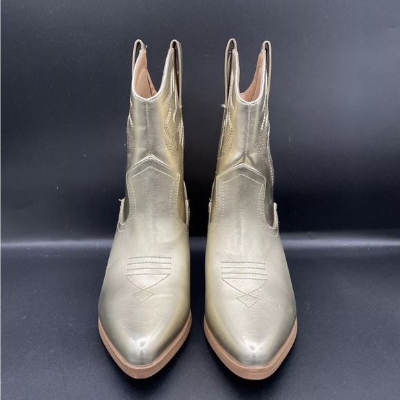 Soda Women Cowboy Western Stitched Boots Cowgirl RENO-S Size 8 Gold - Picture 2 of 12